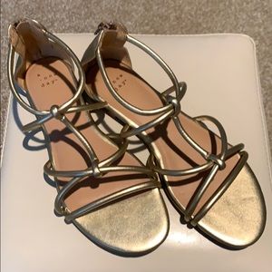Golden vegan leather sandals